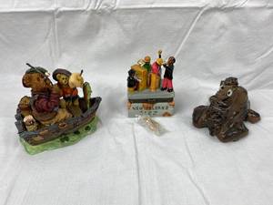 lot 9771 image: Lot of Collectible Figurines - Boyds Bears &amp Friends, numbered 8E1623 - New Orleans Jazz Trinket box and more