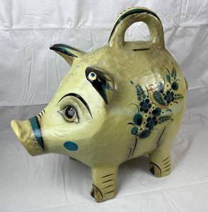 lot 9774 image: Large Pig Bank - 18 tall w handle Cool Style