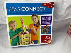 lot 9804 image: KEVA Connect Builder Set - Wood Planks and Connectors - Hours of Fun