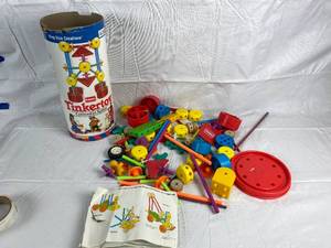 lot 9875 image: Fun Tinker Toy Set w Instructions and original Storage box - Hours of fun