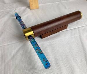 lot 9900 image: Wooden Slide Kaleidoscope w Slider Bar and Stand - Works Great Beautiful visions