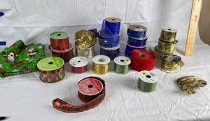 lot 9904 image: Lot of Ribbon - Most are Brand New Many Styles and Colors - the nice wire edge stuff
