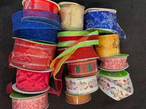 lot 9905 image: Lot of Ribbon - Most are Brand New Many Styles and Colors - the nice wire edge stuff