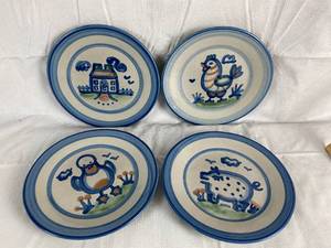 lot 9923 image: Set of 4 Designer Plates by Artist M.A. Hadley - Excellent Condition and Highly Collectible