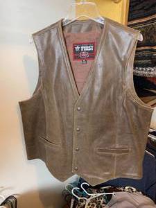 lot 9927 image: Mens Leather Vest by FIRST Leather Apparel - Size XL - Awesome Condition