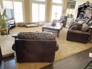 lot 9085 image: Large Custom Made Area Rug - 16ft x 19ft and a smaller entryway rug 5ft x 4 ft