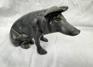 lot 9647 image: Cast Iron Pig Bank - Excellent Condition