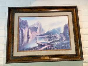 lot 9695 image: Large Framed Picture - 43 x 33 THE ROCK by Betty Spooner