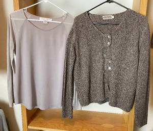 lot 9957 image: Luxurious Ladies Under Shirt and Awesome Sweater each size Medium - Expensive items French Connection and Beyond Threads