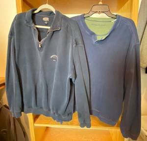 lot 9982 image: Lot of 2 Tommy Bahama Long Sleeved Sweater Shirts - Size XL