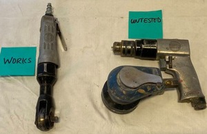lot 3276 image: Lot of 3 - Pneumatic Air Tools - Impact - Drill - Sander