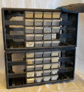 lot 3318 image: Shop Parts Bin Organizer with Trays