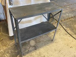 lot 3322 image: Black Metal Shop Shelf