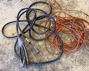 lot 3342 image: Heavy Duty Multi Plug Extension Cord and Orange Cord