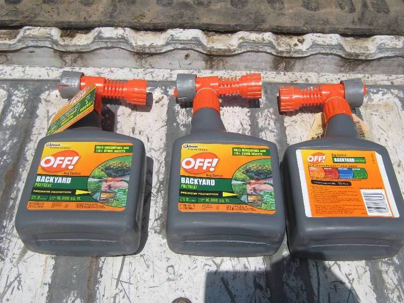 lot 7038 image: 3 ct. lot Off Bug Control Backyard 16,000 sq. ft. coverage per bottle last up to 8 weeks