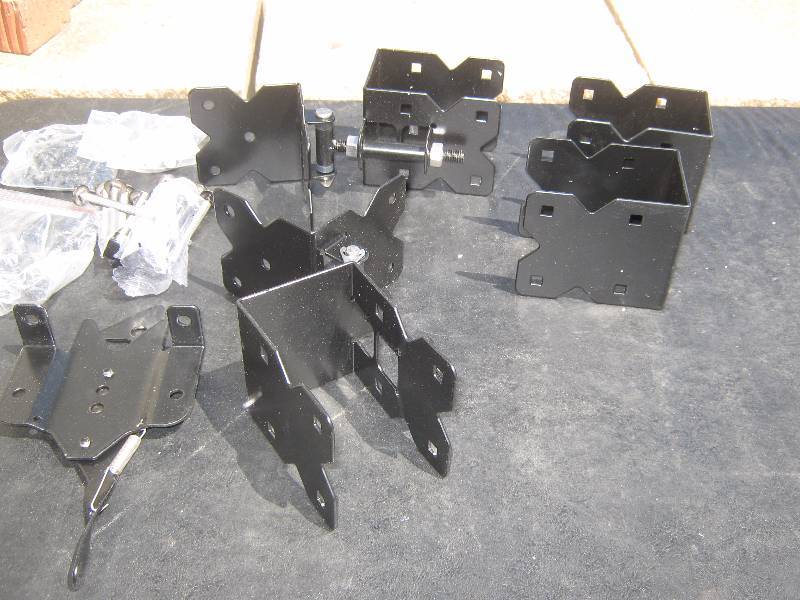lot 7055 image: Vinyl fence hinge kit metal hardware PN 216519-Black