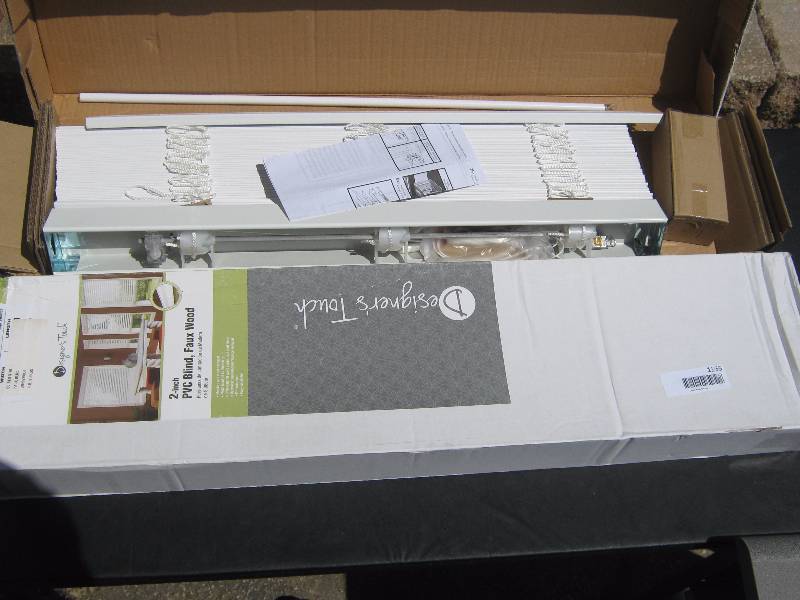 lot 7057 image: 2 ct. lot 2 faux wood blinds 27 x 72 White Color Designers Touch