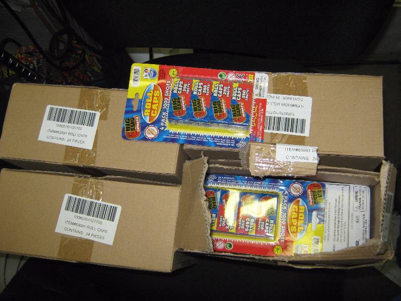 lot 7080 image: 4 cases Roll Caps, each case has (24) 4-packs, individually packaged for reSale