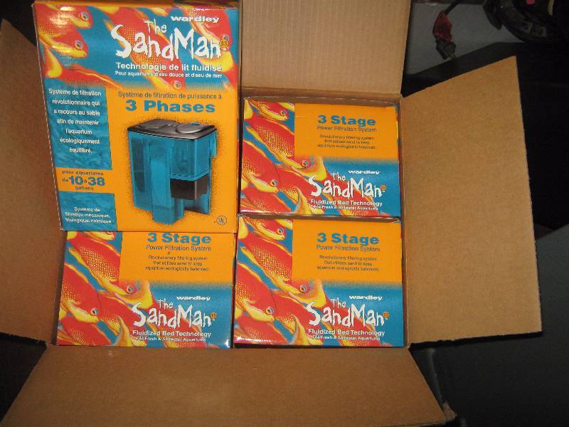 lot 7087 image: 1 case Wardley The Sand Man Fluidized Bed Technology 3 stage Filtration for fresh and Saltwater Tanks  for 10-38 gallon aquariums
