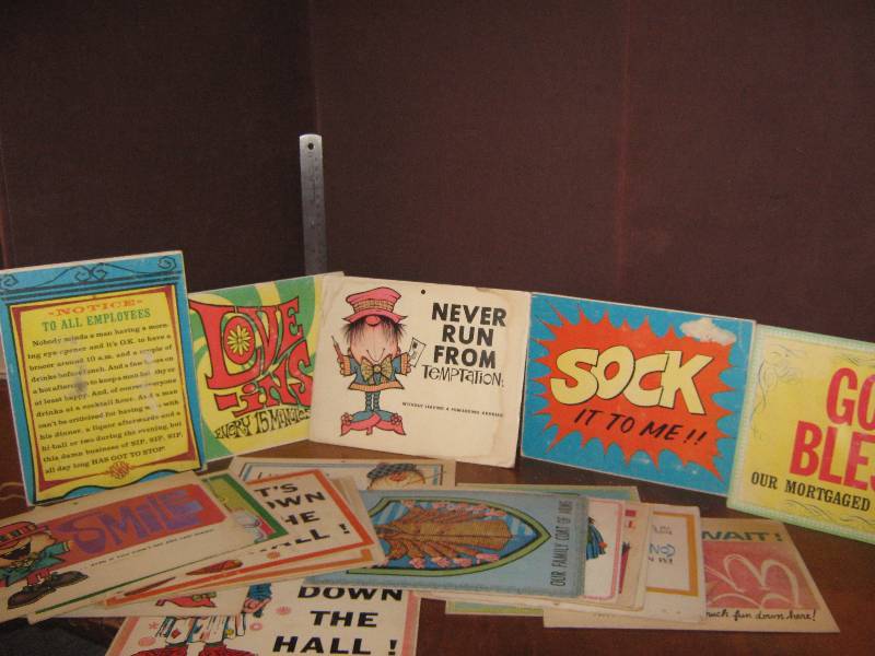 lot 7115 image: 21 ct lot vintage post cards size signs
