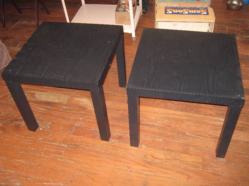 lot 7129 image: 2 ct lot black square end tables