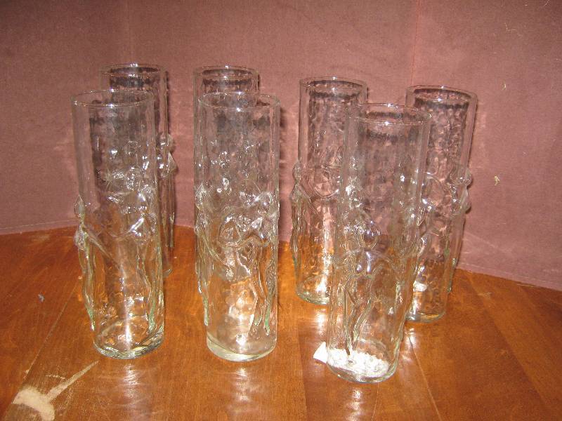lot 7171 image: 7 ct. lot  Nude Goddess glasses, clear glass, approx. 12 oz.
