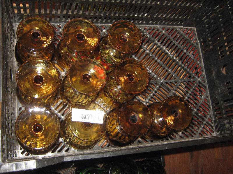 lot 7177 image: 10 ct. lot Amber colored water goblets