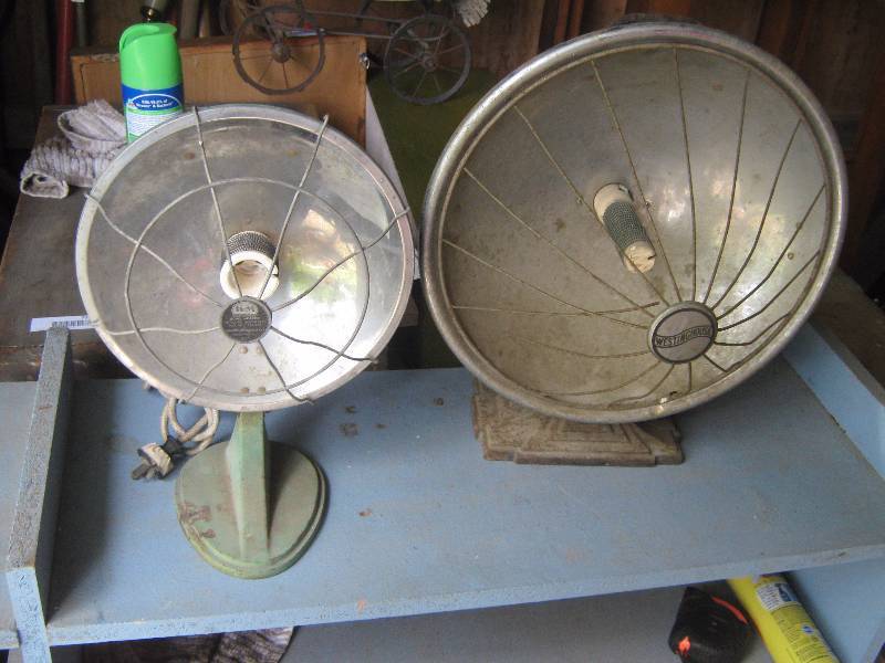 lot 7242 image: 2 ct. lot vintage heaters, Westinghouse and K&M Bowl heaters