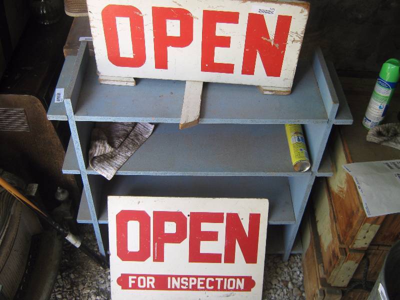 lot 7255 image: 2 ct. lot Wooden Open Signs, Open for inspection