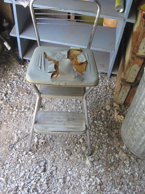 lot 7258 image: Cosco Step Stool High Chair with damaged seat