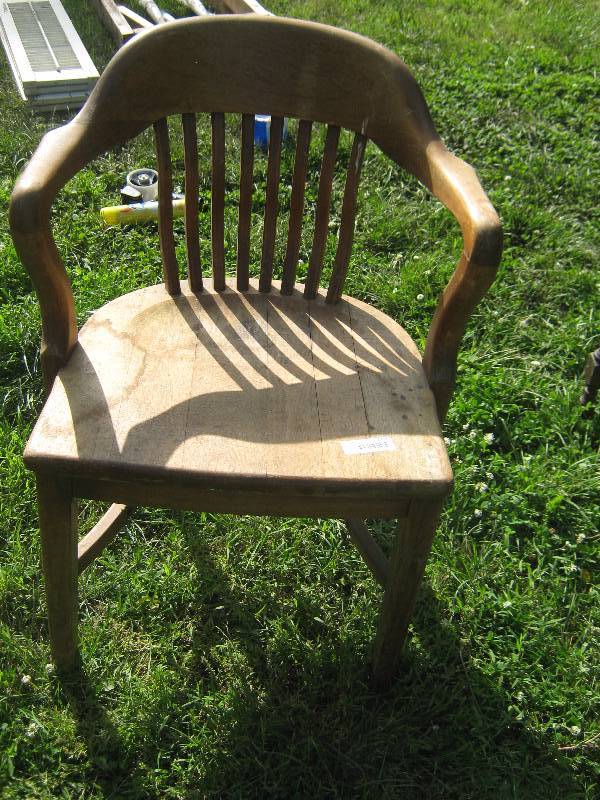 lot 7281 image: Wooden Arm Chair 18 chair seat height
