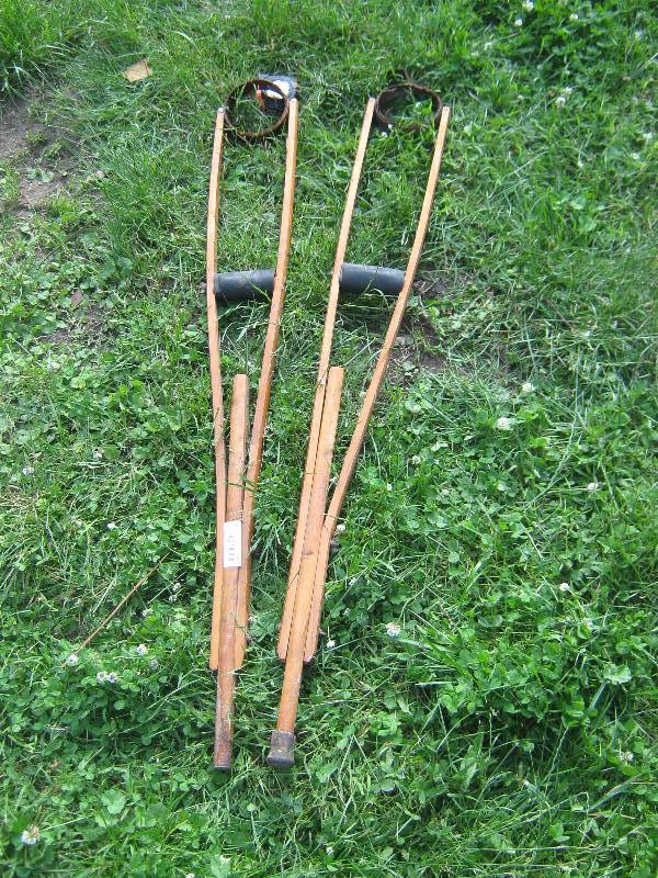 lot 7287 image: 1 pair of small or child size wooden crutches