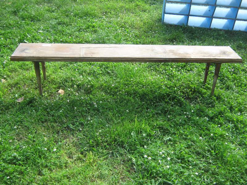 lot 7291 image: Large Wooden Bench 6 x 11 x 17 tall