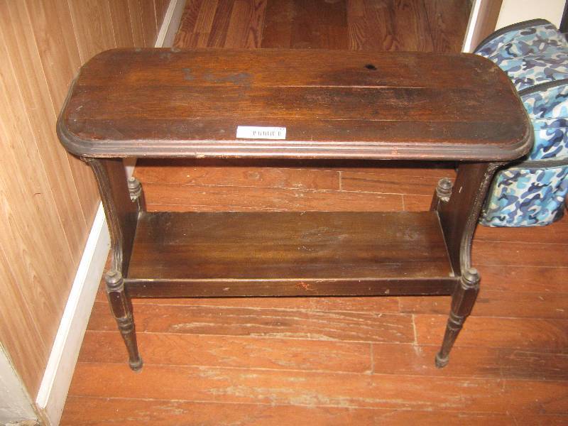 lot 7299 image: Wooden End Table Side Table, 28 x 11 x 24 tall