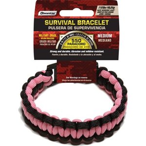 lot 1550 image: Lot of 2. SecureLine 550 lb Military Grade Paracord Survival Bracelet, Medium, 8.5, BlackPink