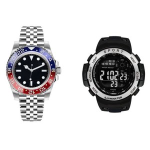 lot 1556 image: George Dress & Casual Analog Quartz Watch Set - Silver with Blue and Red and Black