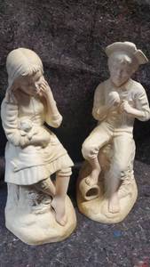 lot 1578 image: Boy and Girl Bisqueware