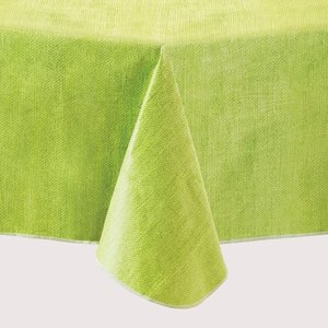 lot 1589 image: Mainstays Linen Print Vinyl Tablecloth, Lime, 60x102