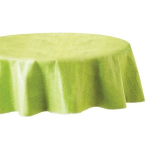 lot 1595 image: Mainstays Linen Print Vinyl Tablecloth, Lime, 70 Round