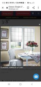 lot 1617 image: Blinds2Go Single Lf 38 White Alpine White Blinds