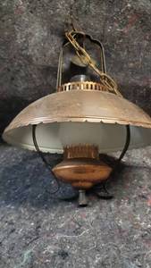 lot 1669 image: Hanging Copper Light Fixture