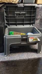 lot 1755 image: Step Stool Toolbox and Contents