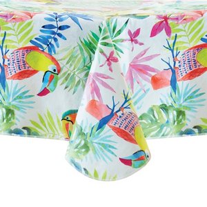 lot 1798 image: Mainstays Tropical Vinyl Tablecloth, 60x84