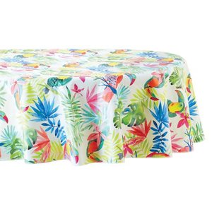 lot 1799 image: Mainstays Tropical Vinyl Tablecloth, 70 Round