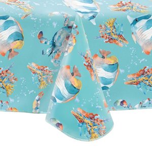 lot 1806 image: Mainstays Sea Life Vinyl Tablecloth, 60x84
