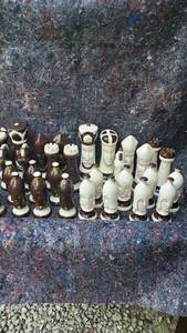lot 1834 image: Large Ceramic Chess Pieces