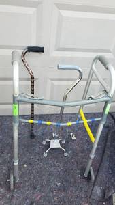 lot 1836 image: Trio of Walker, Cane, and Quad Cane