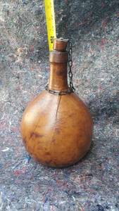 lot 1840 image: Leather Wrapped Glass Canteen