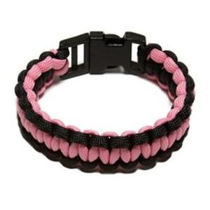lot 1875 image: Lot of 2. SecureLine 550 lb Military Grade Paracord Survival Bracelet, Medium, 8.5, BlackPink