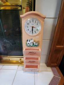lot 3596 image: Hanging wall organizer wclock